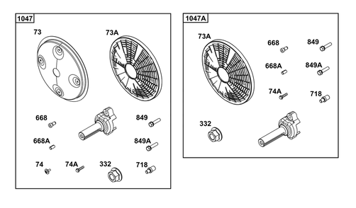 Model 29, 30, 35 And 38 Engine Accessories Catalog / Pto Diagram and Parts List for 305446-0639-F1  Briggs and Stratton Engine
